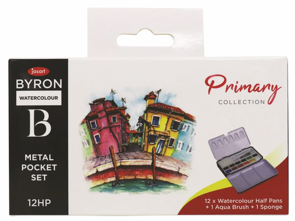 Jasart Byron Watercolour Pocket Set Of 12 - Primary