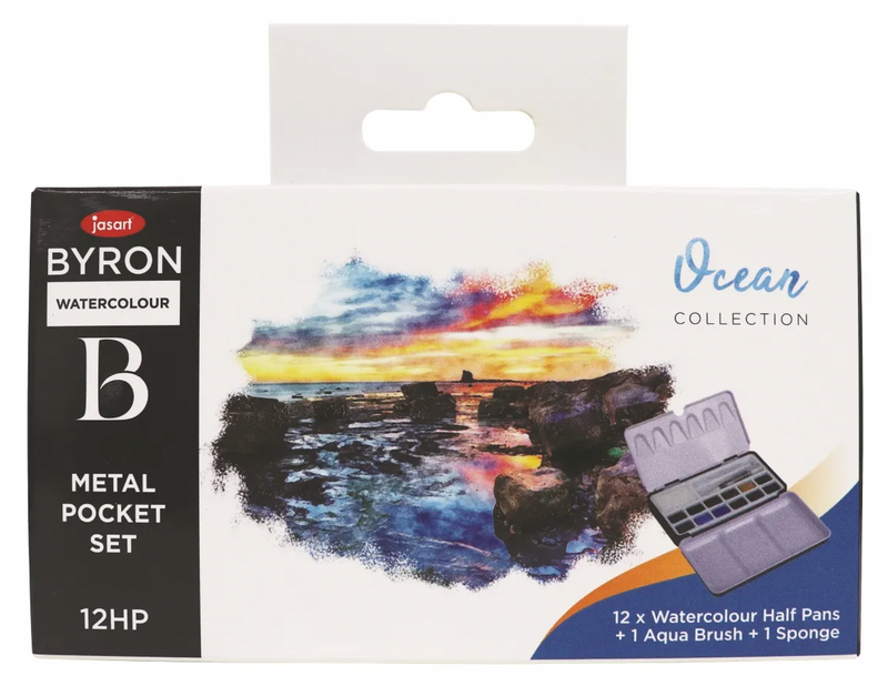 Jasart Byron Watercolour Pocket Set Of 12 - Ocean