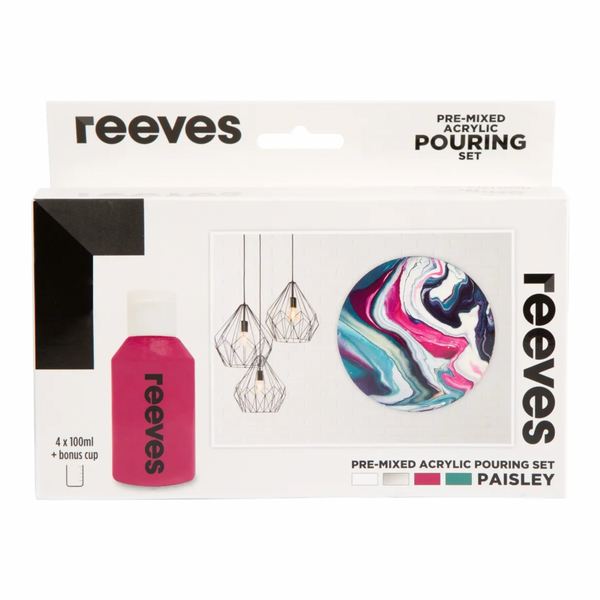 Reeves Pre Mixed Acrylic Pouring Paints Set Of 4 Paisley