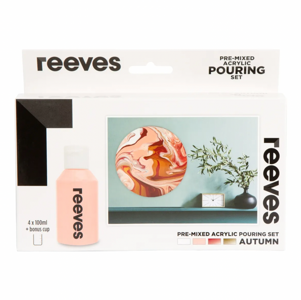 Reeves Pre Mixed Acrylic Pouring Paints Set Of 4 Autumn