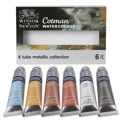 Winsor & Newton Cotman Watercolour Metallic Paints 8ml - Set of 6