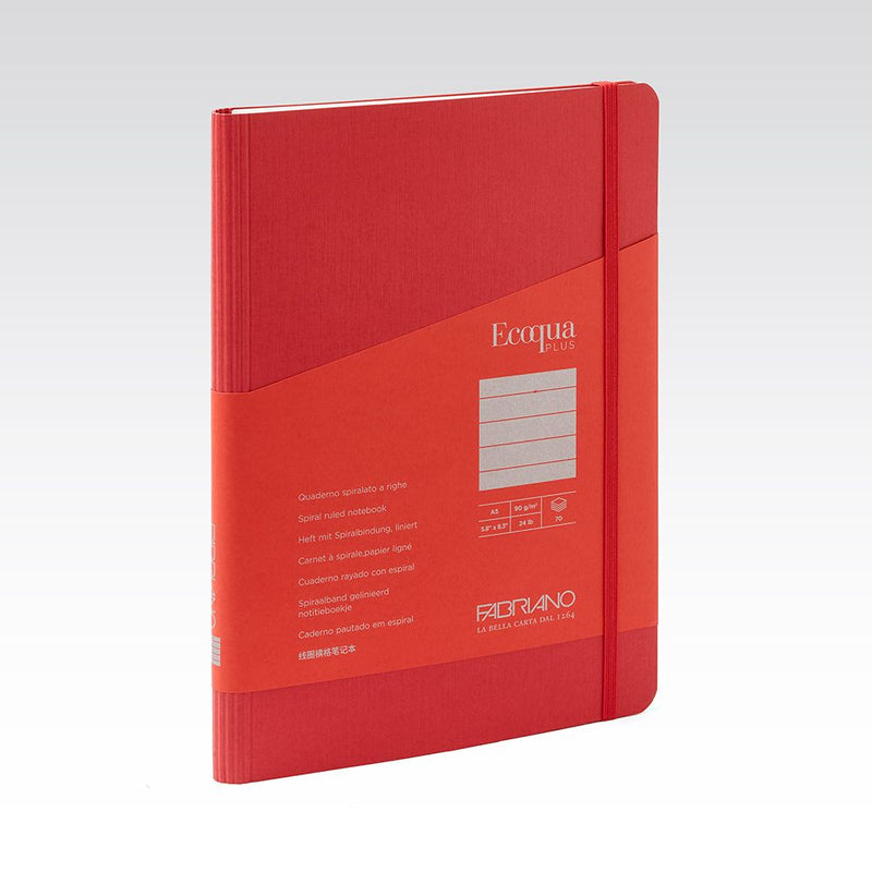 Fabriano Ecoqua Plus Hidden Spiral Notebook 90gsm Lined A5