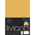 The Paper House Liviano Colour Card 300gsm A4 Pack Of 10#Colour_GOLD GOLD