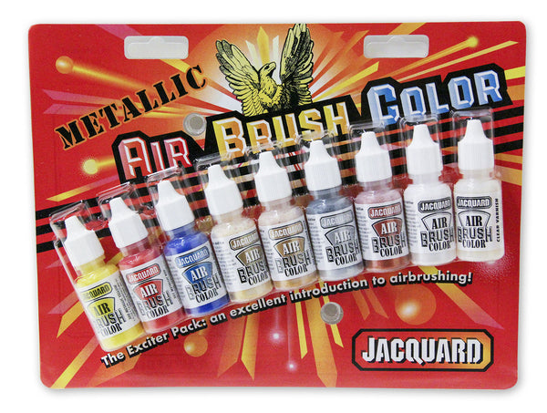 Jacquard Airbrush Exciter Pack Of 9#colour_METALLIC