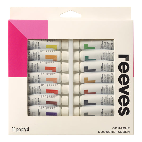 Reeves Gouache Paint 10ml Set of 18