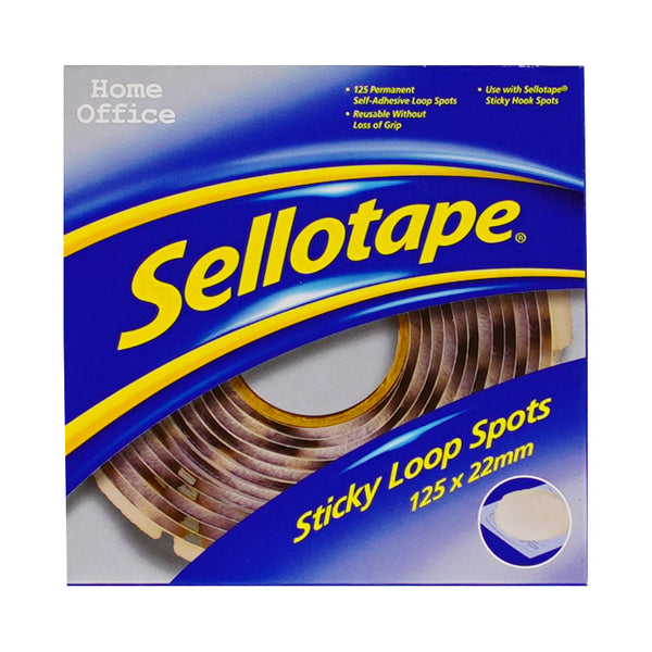 Sellotape Sticky Loop Spots Permanent 22MM Pack of 125