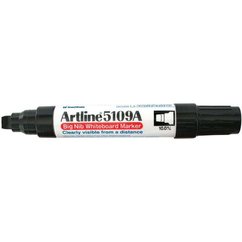 artline 5109a whiteboard marker 10mm chisel nib pack of 6