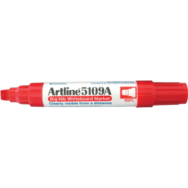 artline 5109a whiteboard marker 10mm chisel nib pack of 6