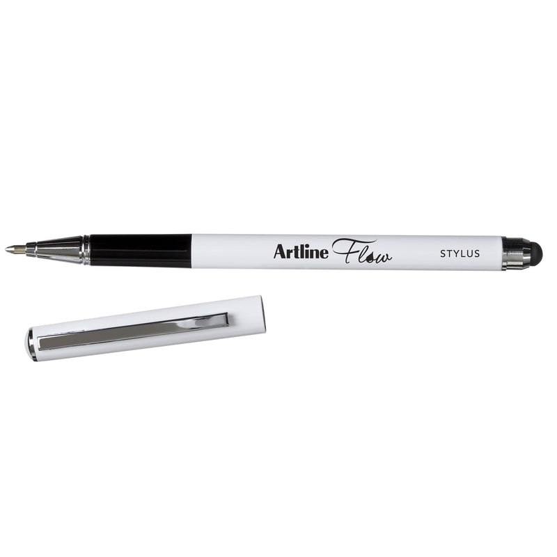 artline flow metal barrel stylus pen blue box of 12