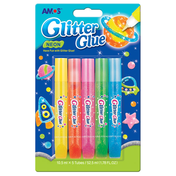 Amos Glitter Glue Neon Set Of 5