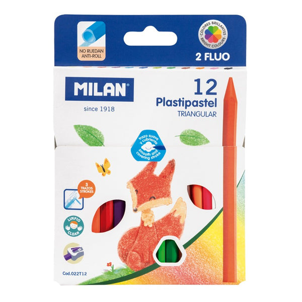 Milan Plastipastel Triangular Colouring Pencil Set of 12