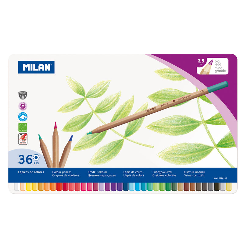 Milan Thick Lead Coloured Pencils Pack of 36