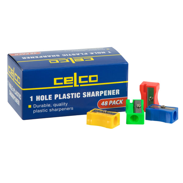 celco plastic sharpener single hole pack of 48