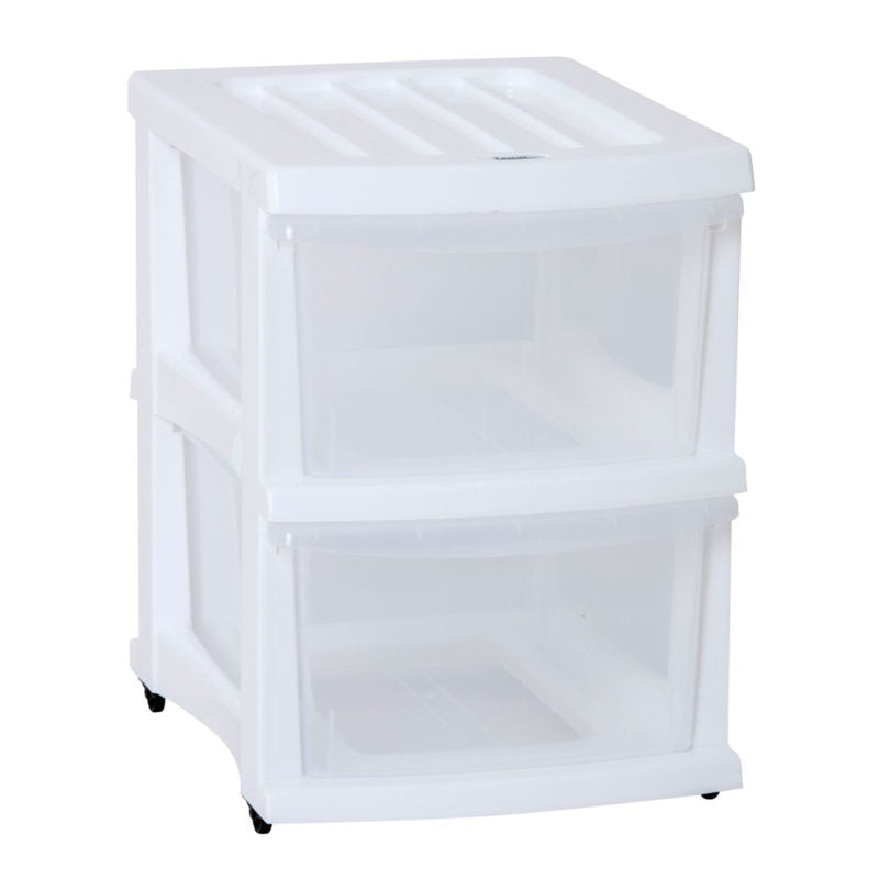 TAURUS STORAGE ORGANISER 2 DRAWER WHITE