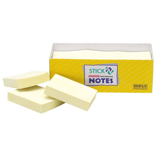 Stick'n Note Yellow 38x50mm 100 Sheet Pad Pack Of 12