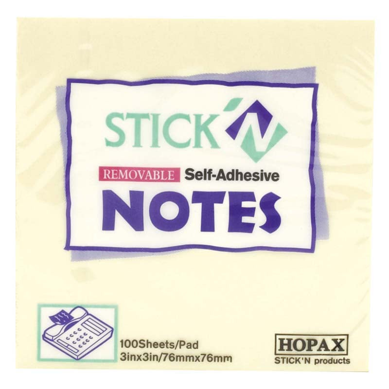 Stick'n Note Yellow 100 Sheet Pad