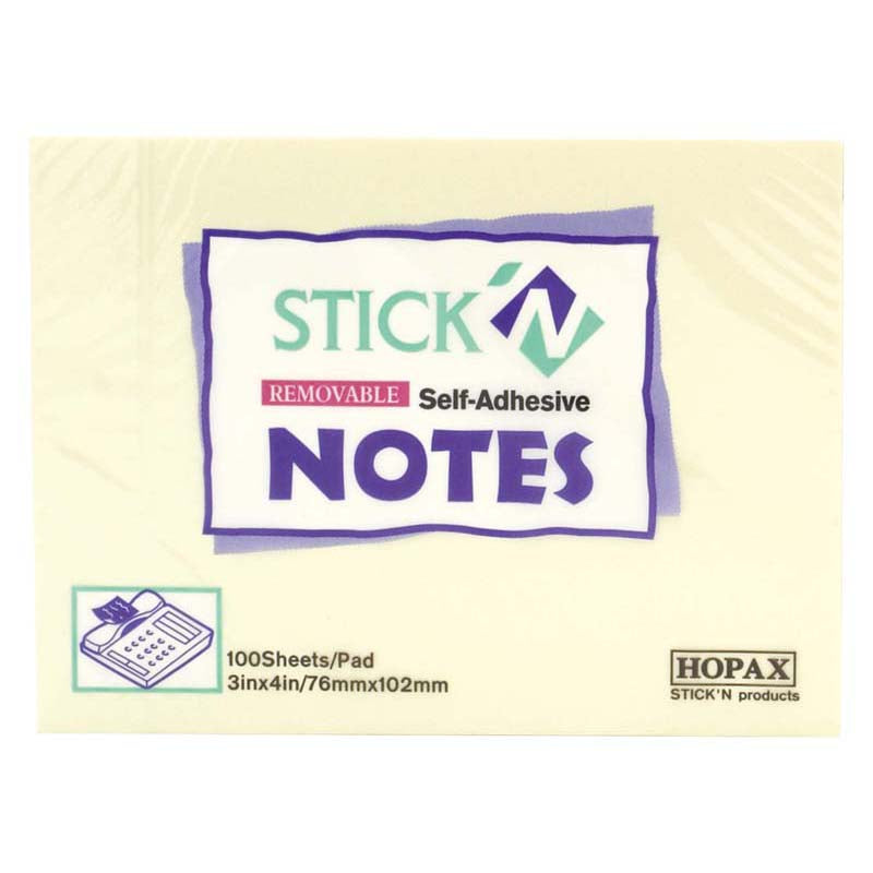 Stick'n Note Yellow 100 Sheet Pad