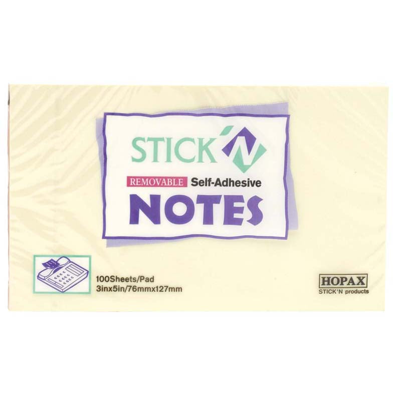 Stick'n Note Yellow 100 Sheet Pad