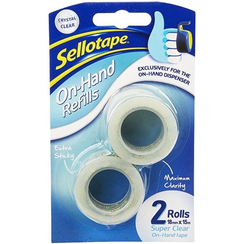 Sellotape On-hand Refills 18mm X 15m 2 Pack