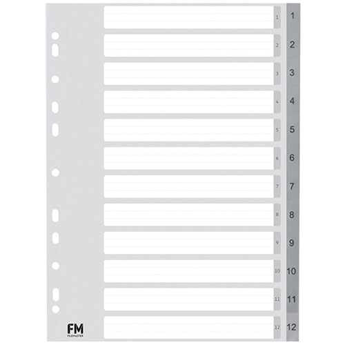 fm indices size a4 GREY polypropylene#tabs_1-12