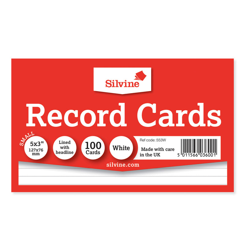 Silvine Record Cards 5x3"