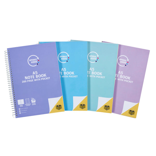 spirax kode pastel note book a5 200 page - pack of 15
