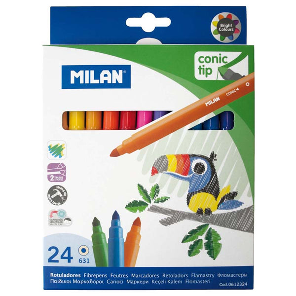 Milan Conic Tip Fibre Pens Pack of 24