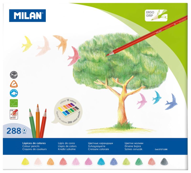 Milan Triangular Assorted Coloured Pencils Set Of 288