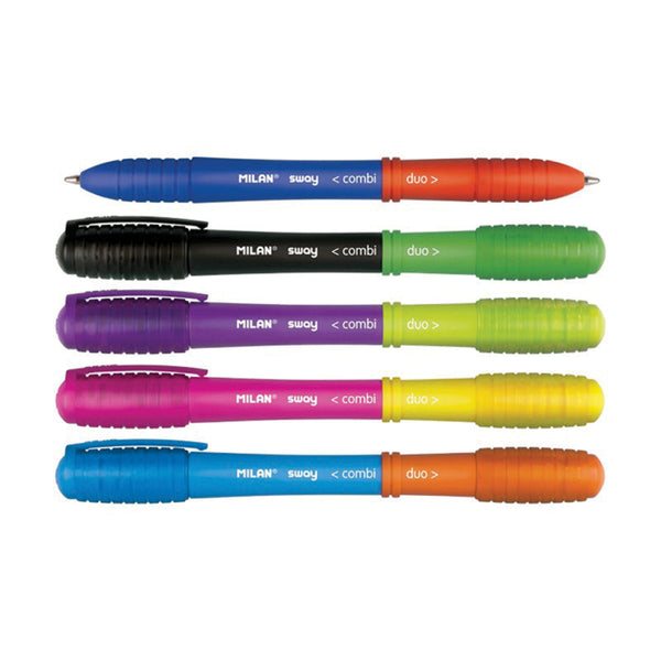 Milan Sway Combi Duo Ballpoint Pens 5 Pack Of 10 Assorted Colours