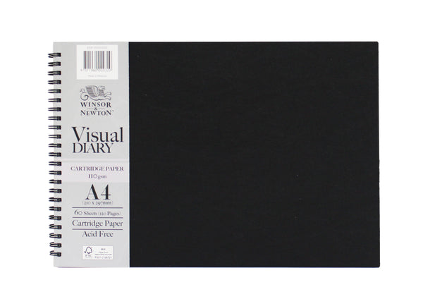 Winsor & Newton Visual Diary 110gsm A4 Sheets#size_BLACK COVER LANDSCAPE