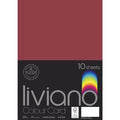 The Paper House Liviano Colour Card 300gsm A4 Pack Of 10#Colour_RED