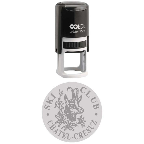 Colop Stamp R24 Round Black 24mm Dia