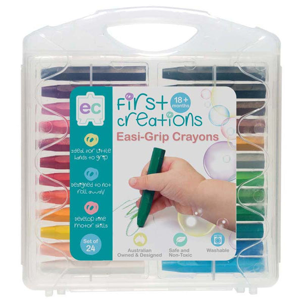 EC First Creations Non Toxic Washable Easi Grip Crayons Set OF 24