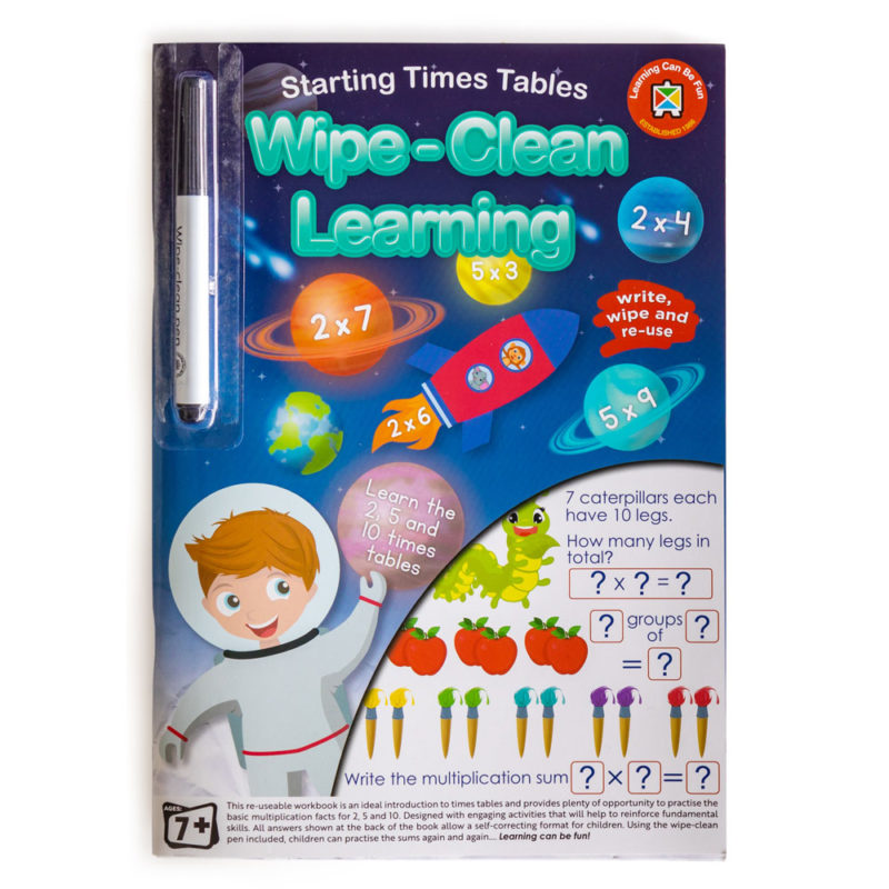 Learning Can Be Fun Wipe Clean Starting Times Tables Learning Book With Marker