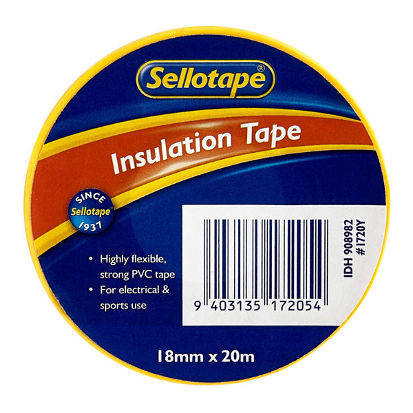 Sellotape 1720y Insulation Yellow Tape 18mmx20m