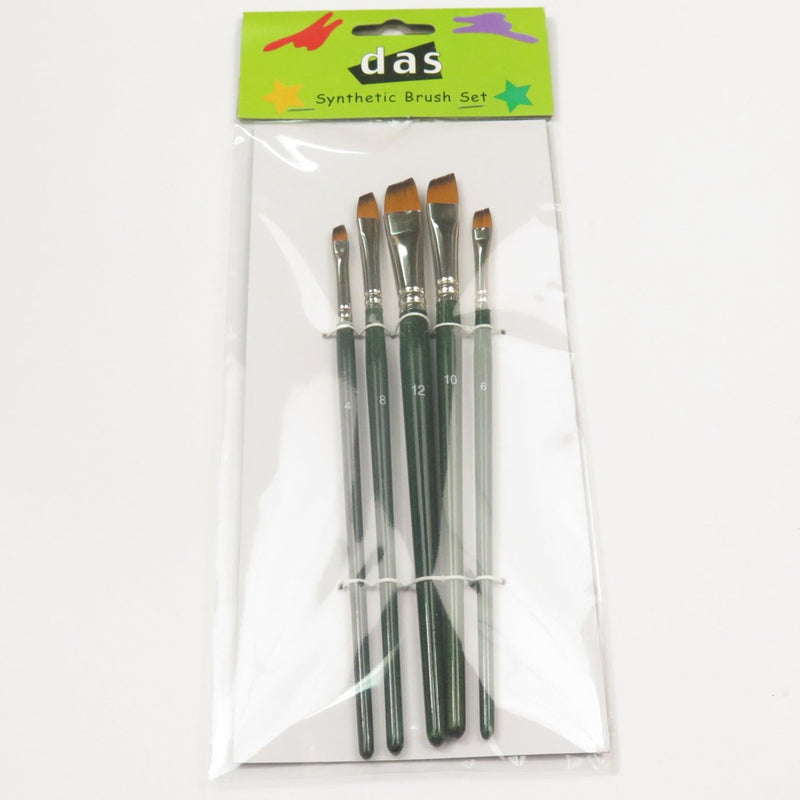 Das 8303 Angular Synthetic Paint Brush Set Of 5 Assorted Sizes