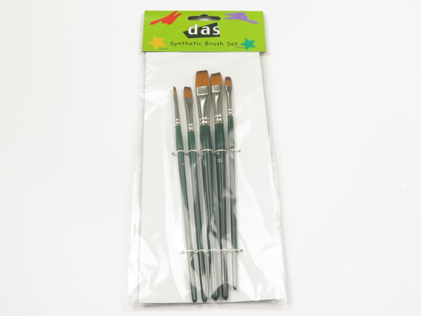 das 8302 flat synthetic paint brush set of 5 assorted sizes#size_SMALL