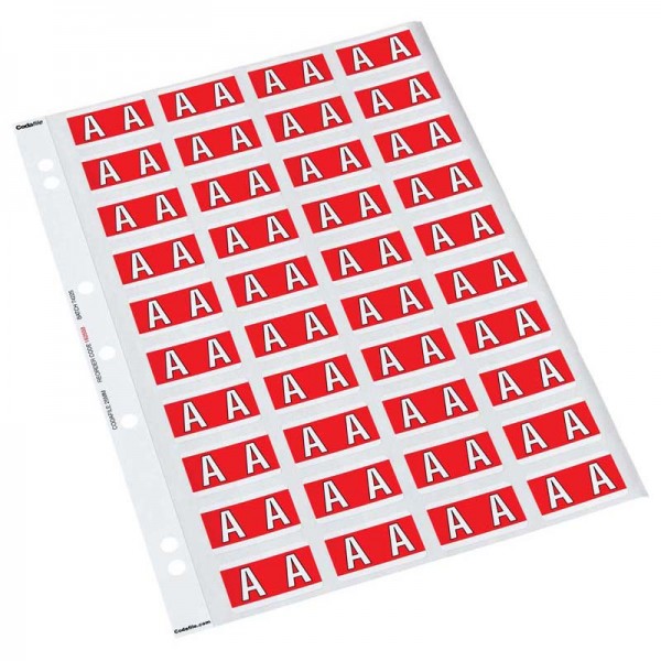 codafile label alpha 25MM PACK OF 5 sheets