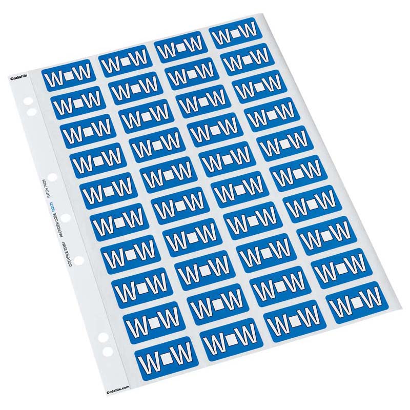 codafile label alpha 25MM PACK OF 5 sheets