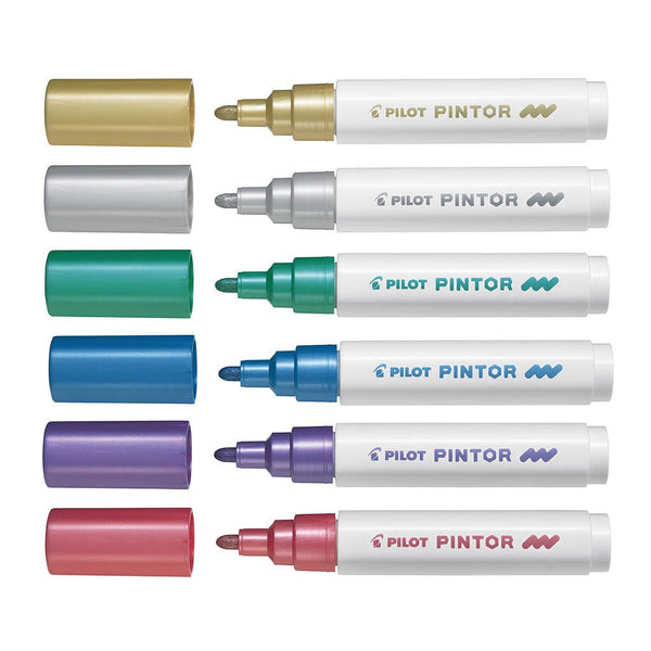 Pilot Pintor Markers Medium Set of 6 - Metallic