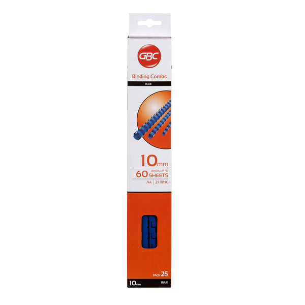 gbc plastic 21 loop 10mm blue#Pack Size_PACK OF 25