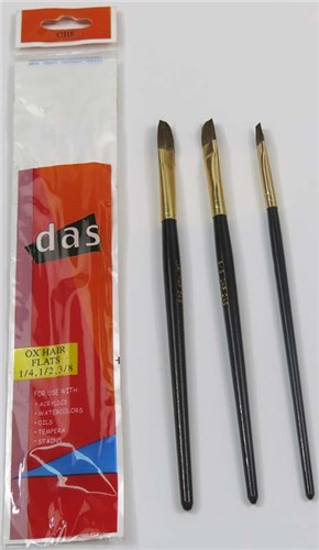 Das Art Brushes Ohf Ox Hair Flat Pack Of 3