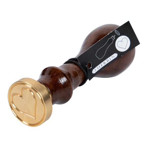 Jacques Herbin Wooden Handle Round Seal#Seal_HEART