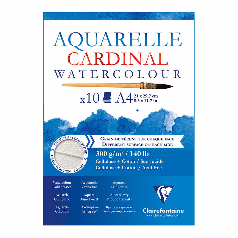 Clairefontaine Cardinal Cold Press Pad 300gsm 10 Sheets