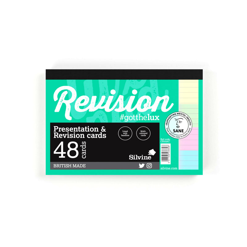 Luxpad Revision and Presentation Card Pad Ruled 6x4" Assorted Colours