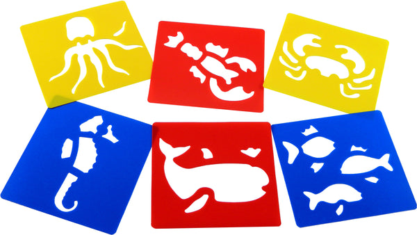 Anthony Peters Washable Plastic Stencils Set Of 6 Sea Life