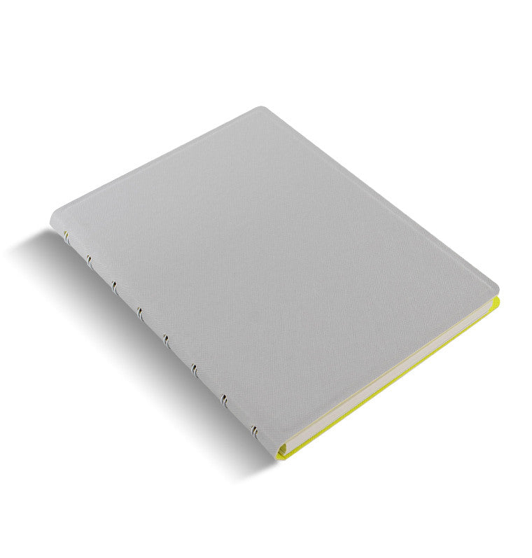 filofax a5 notebook saffiano grey/fluro yellow