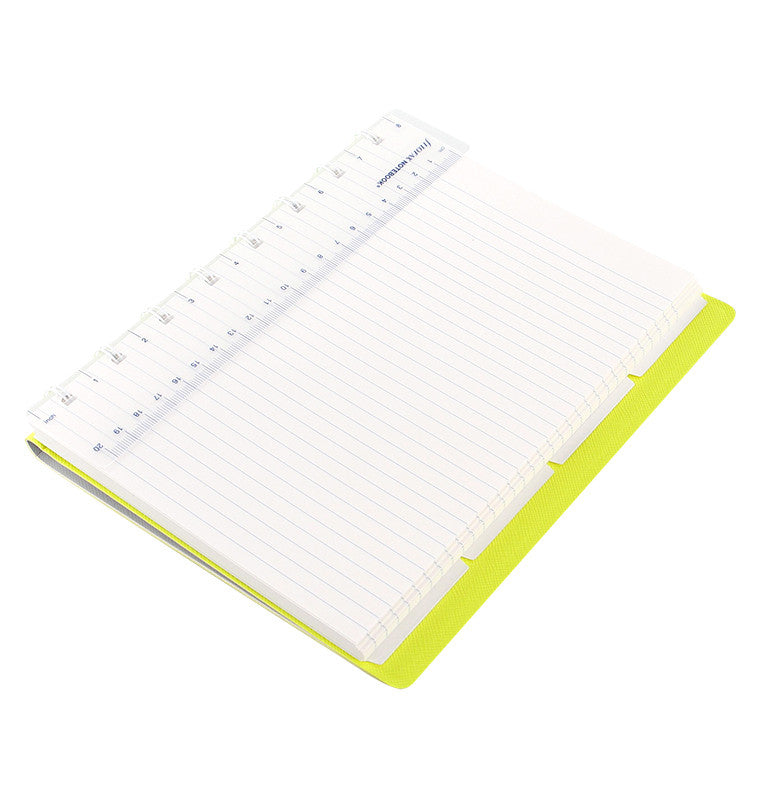 filofax a5 notebook saffiano grey/fluro yellow