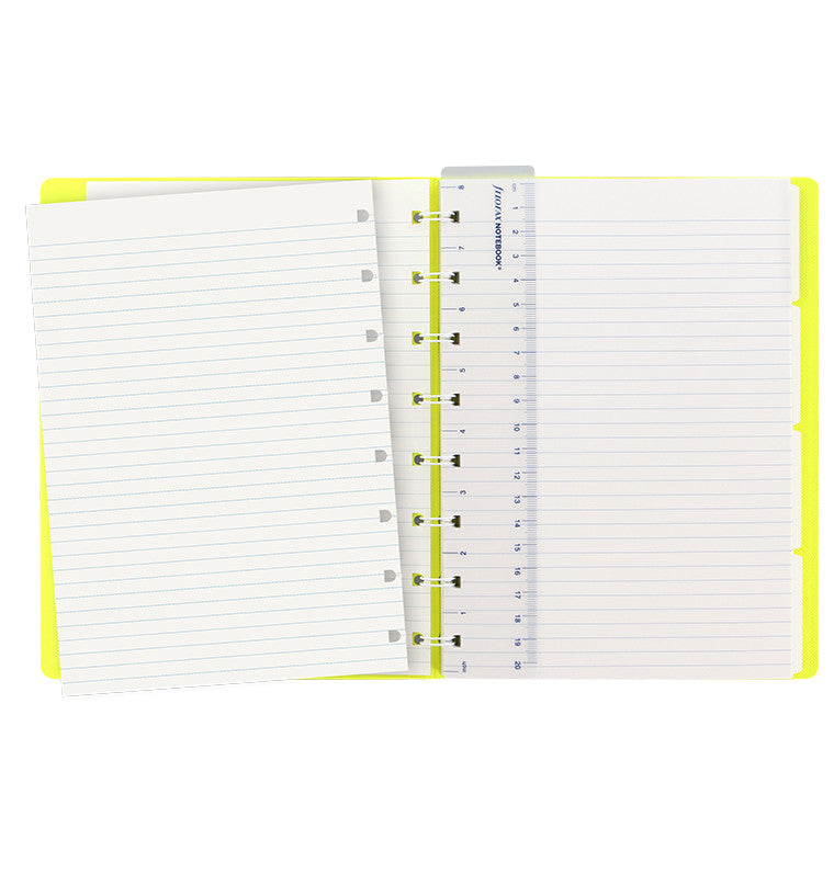 filofax a5 notebook saffiano grey/fluro yellow