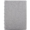 filofax a5 notebook saffiano#Colour_METALLIC SILVER